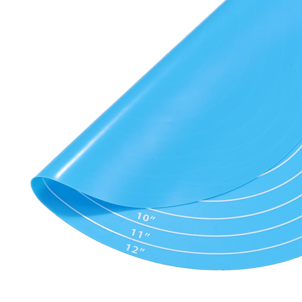 Resistant Dough Fondant Rolling Mat with Size Scale 12inch Cake Turntable Pad Silicone Baking Mat