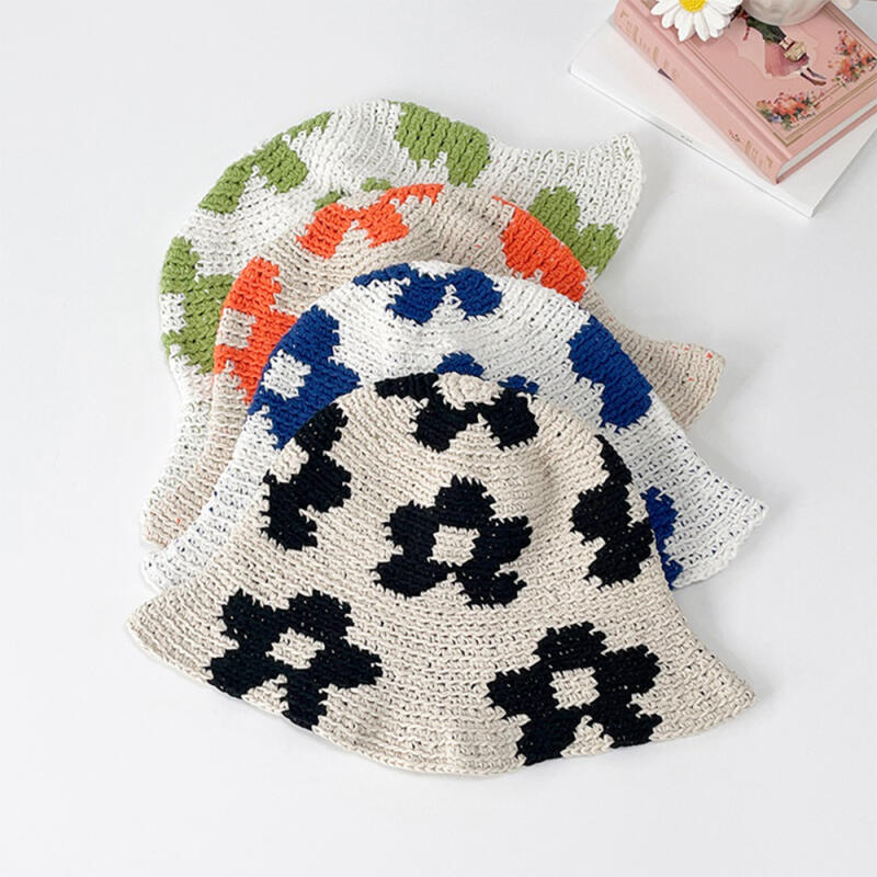 Шляпа-ведро Soada милая женская цветочная китчевая black