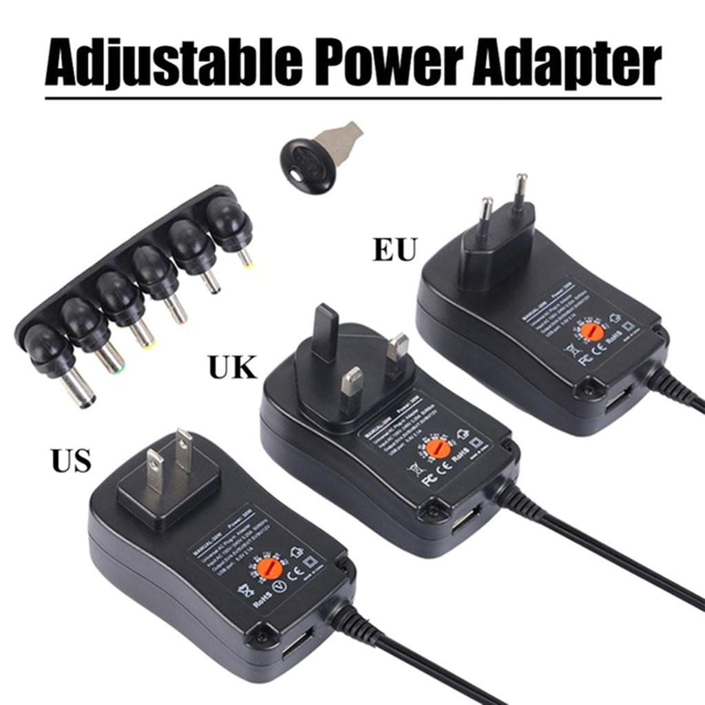 Portable Universal Power Supply with 6DC Adapters Adjustable Voltage Output from 3V To 12V for Wide Compatibility