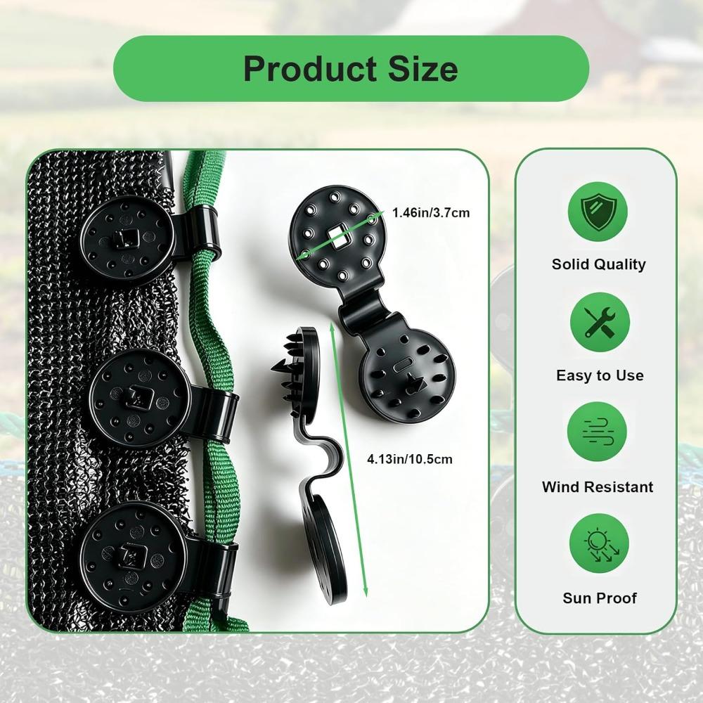 Shade Cloth Clips,2026 New Heavy Duty Round Plastic Lock Grip,Upgrade Windproof Fix Clamps(50Pcs)