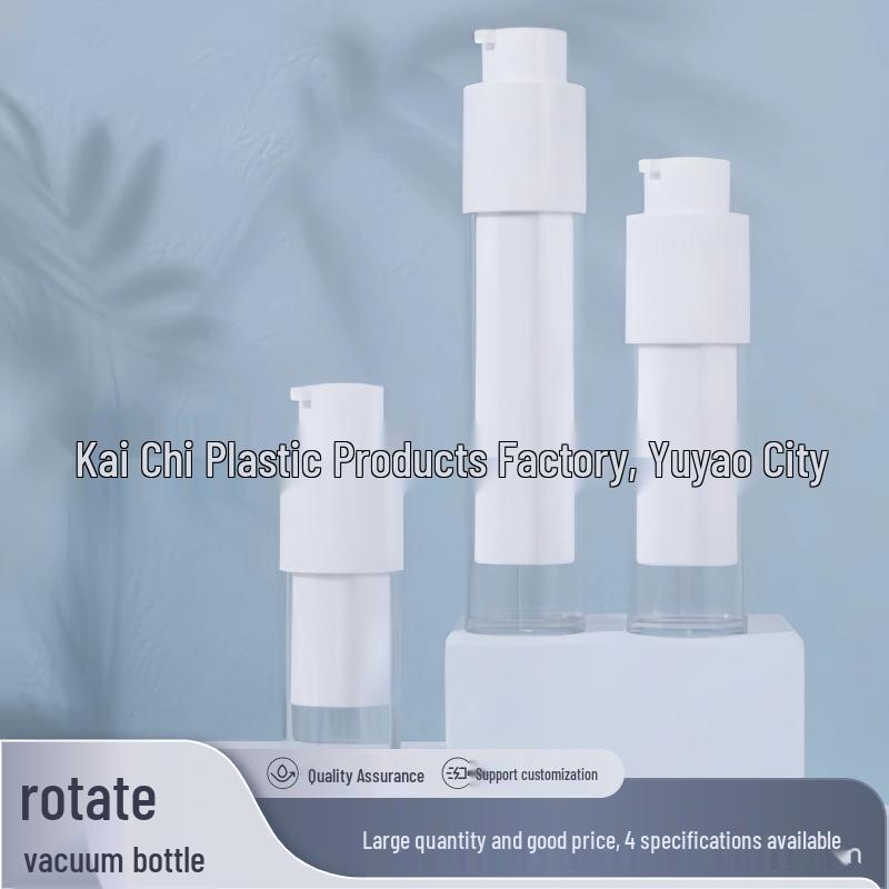 

Двухслойная вращающаяся вакуумная бутылочка из AS для лосьона и солнцезащитного крема - 15/30/50 мл, Высокая прозрачность, Косметический контейнер с помпой 15ml; Transparent; PP