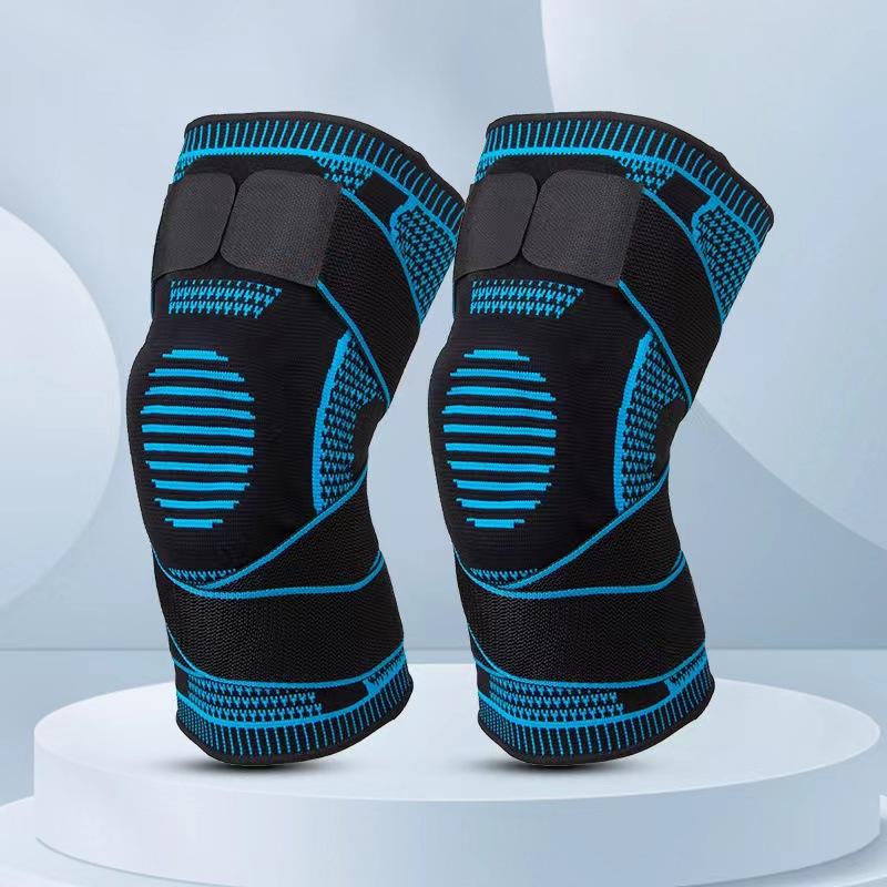 Sports silicone knee pads  mountaineering basketball compression straps  breathable meniscus joint running protective gear