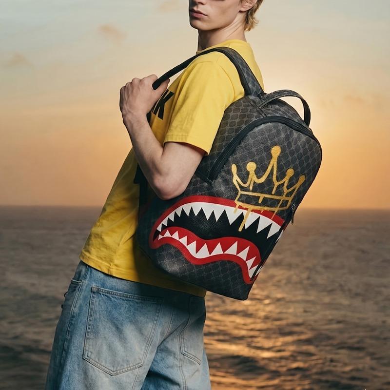 Nuova Borsa a Spalla Doppia Casual Squalo Business Grande Capacità Zaino da Uomo Borsa da Scuola per Campus Borsa da Viaggio