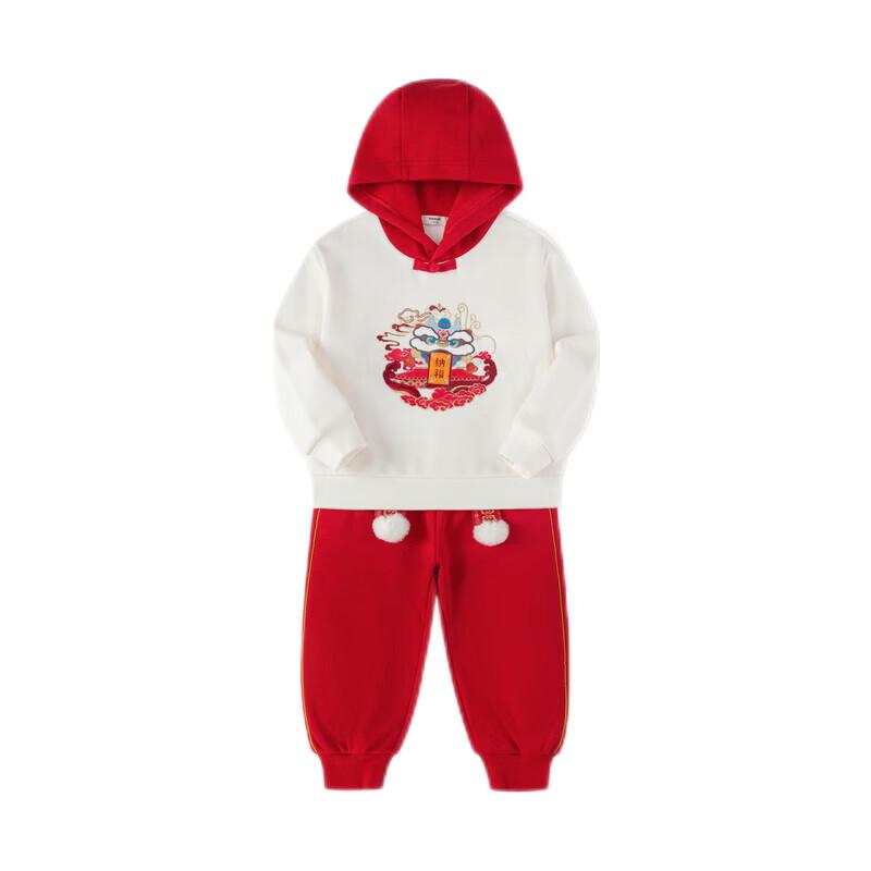 Balabala Kids  New Chinese Style Fleece-Lined Two-Piece Set 120cm