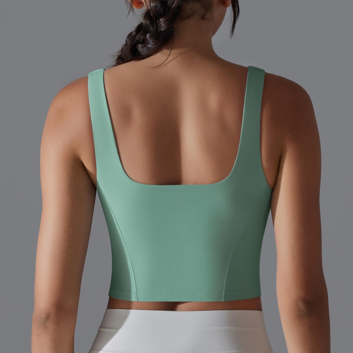 Одна чашка обтягивающее эластичное однотонное спортивное нижнее белье жилет для бега — фото 13