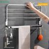 Porte-serviettes en acier inoxydable 40/50/60/80 cm Étagère de salle de bain Organisateur d'accessoires de toilette à suspendre