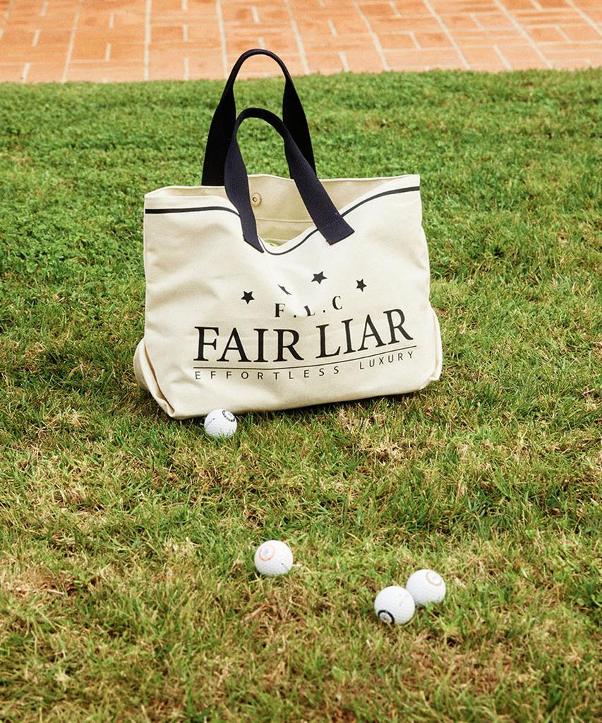 Fairliar Club Star Canvas Tote Bag_Ivory