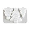 3-Cavity Holiday Tree Shape Casting Mould for Scented Candle Casting, Soap Making Decorative Gypsum Figures