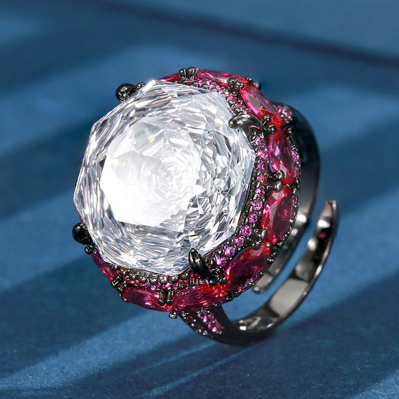 

Popular Jewelry Copper Bottom Gold-Plated Rose Cut Round Temperament Light Luxury Suit Women 18-16M