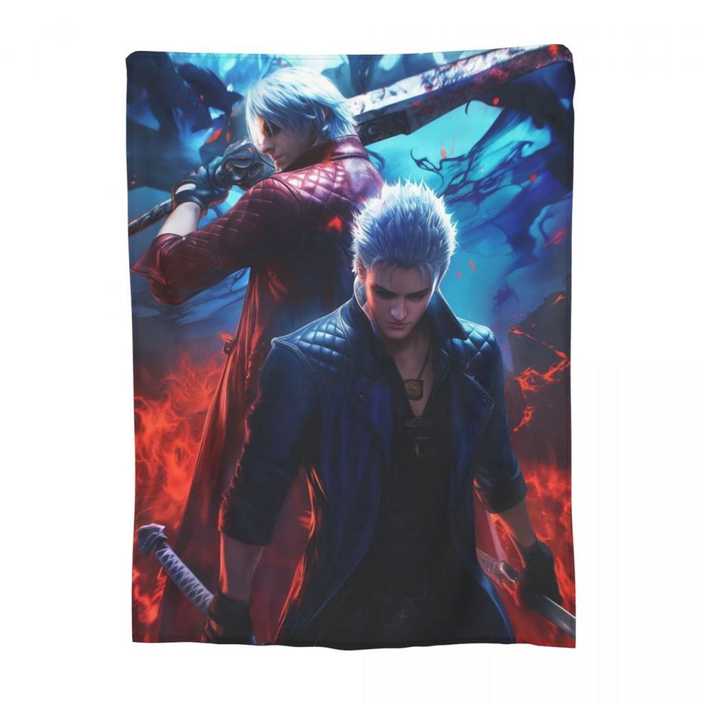 D-Devil May Cry DMC Game Gamer Blanket Soft Warm Flannel Throw Blanket Plush for Bed Living room Picnic Travel Home Couch