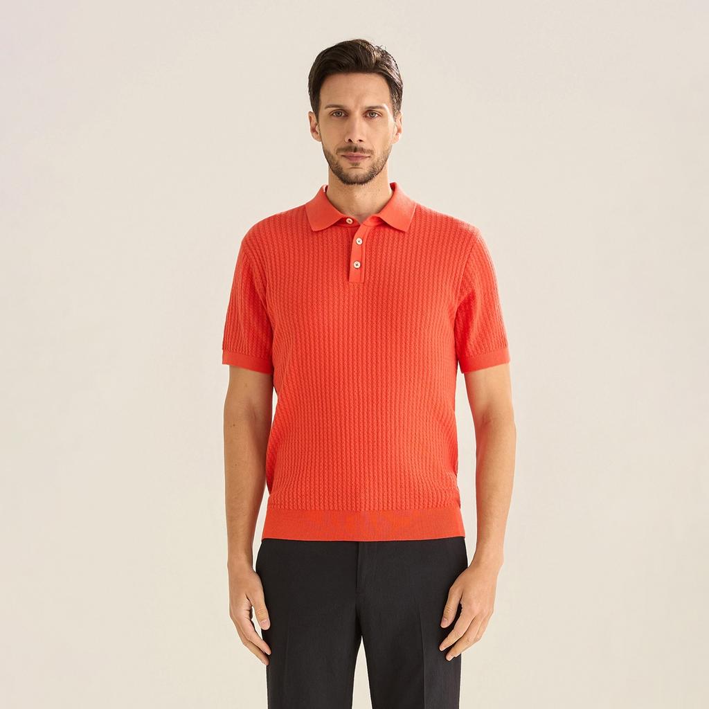 FERRAROMILANO Cotton Crochet Collar Knit Orange (Am0Gtsy20266)
