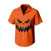 Men's Casual Short Sleeve Halloween Print Shirt for Everyday Wear