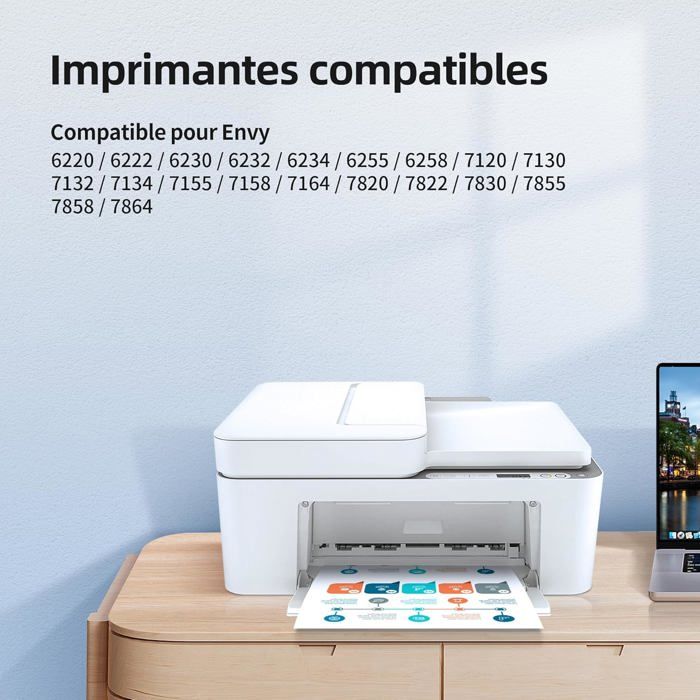 Tintenpatronen - WEISS CANNON - 303 XL Schwarz und Farbe - Kompatibel mit HP Envy Photo - 2er-Pack