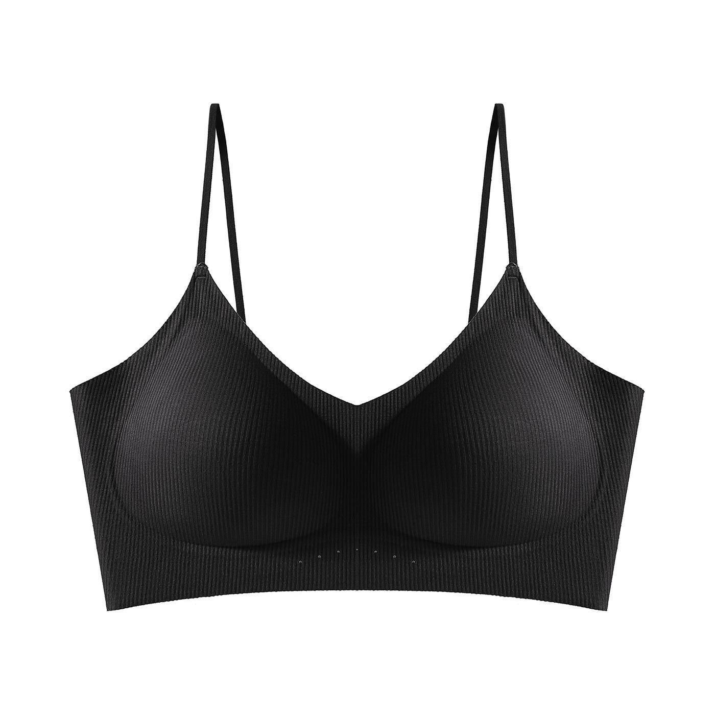 

Versatile thin shoulder straps, beautiful back, small breasts gathered, shaping, closing breasts, soft support, lifting, sports bra cover, breathable m [34/75abc recommended 45-52.5kg] чёрный