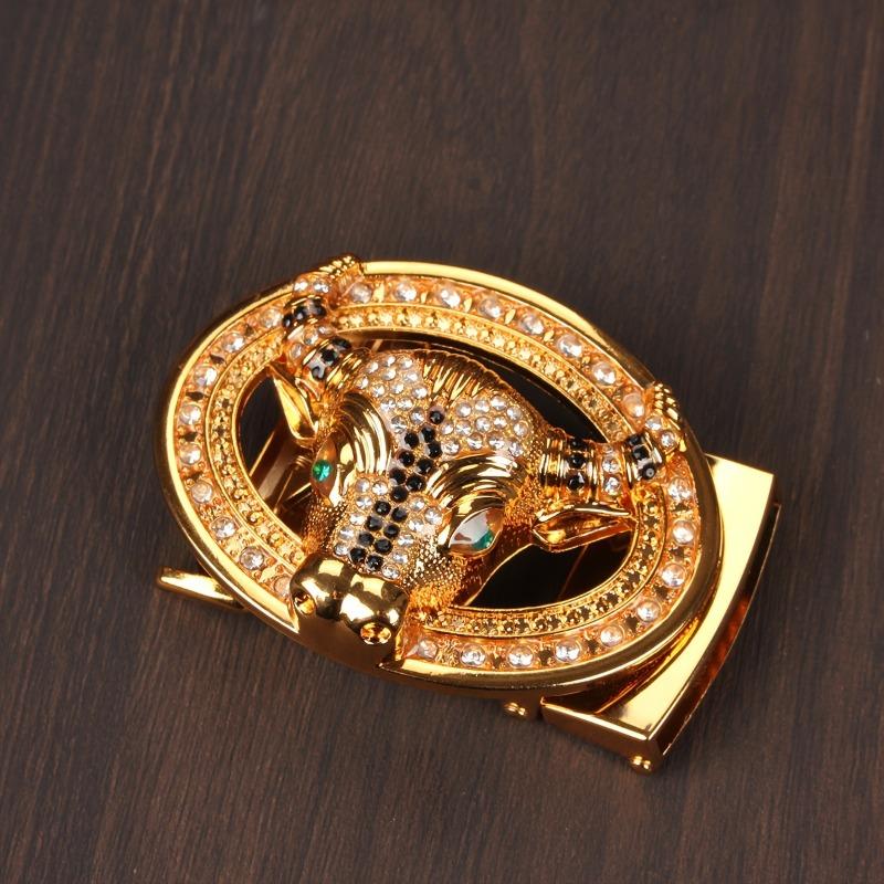 

Mei Domineering 3.5cm Taurus Golden Dragon Ball Golden Eagle Tiger Wolf Head Belt Buckle, Men s Automatic Buckle Belt Head, Zodiac Diamonds