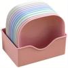 Household wheat straw bone spitting plate with base, fruit dining table, garbage square, deepened plastic plate Kitchen Tools