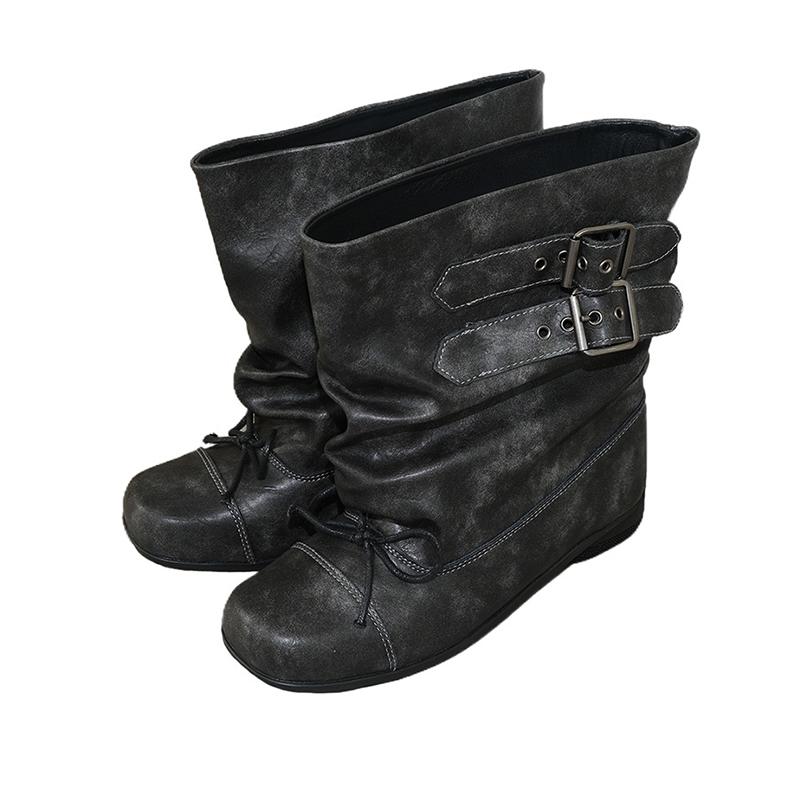

Женские ботильоны Модные дизайнерские Панк-ботинки Зимние женские Челси Трендовые Новая пряжка Гладиаторы Мотоциклетные Botas 35 чёрный