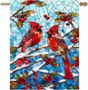 Winter Cardinal Bird Garden Ag for Outside 28x40 Stained Glass Red Birds On Snow Pine Tree Ag Christmas House Ags Larg SSL