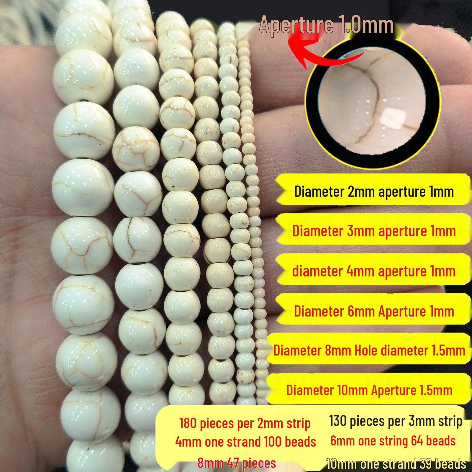 Spray-Painted Cracked Turquoise Round Beads, DIY Jewelry Accessories Diameter 6mm, Hole 1mm, ~63 beads/strand