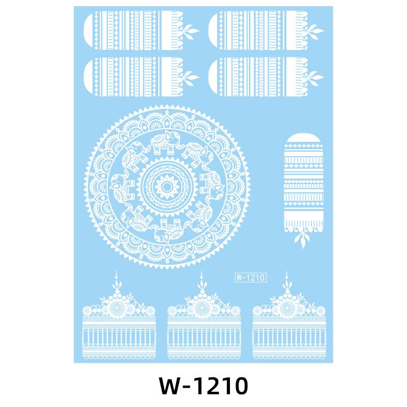 White Lace Tattoo Sticker South East Asia Festival White Henna Tattoo