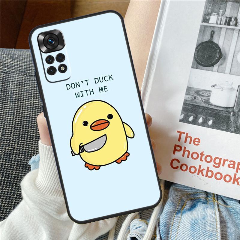 Cartoon Duck Knife Case For Xiaomi Redmi Note 11 8 9 10 12 Pro 12S 11S 10S 9S Redmi 12 9C 10C 12C 13C Cover