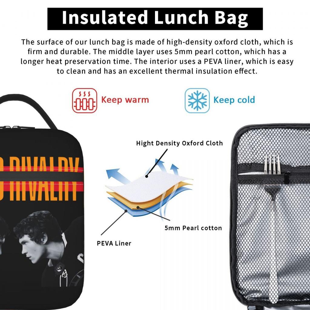 Vintage Shane Hollander & Ilya Rozanov Heated-Rivalry Insulated Lunch Bag For School Storage Food Boxes Thermal Lunch Boxes