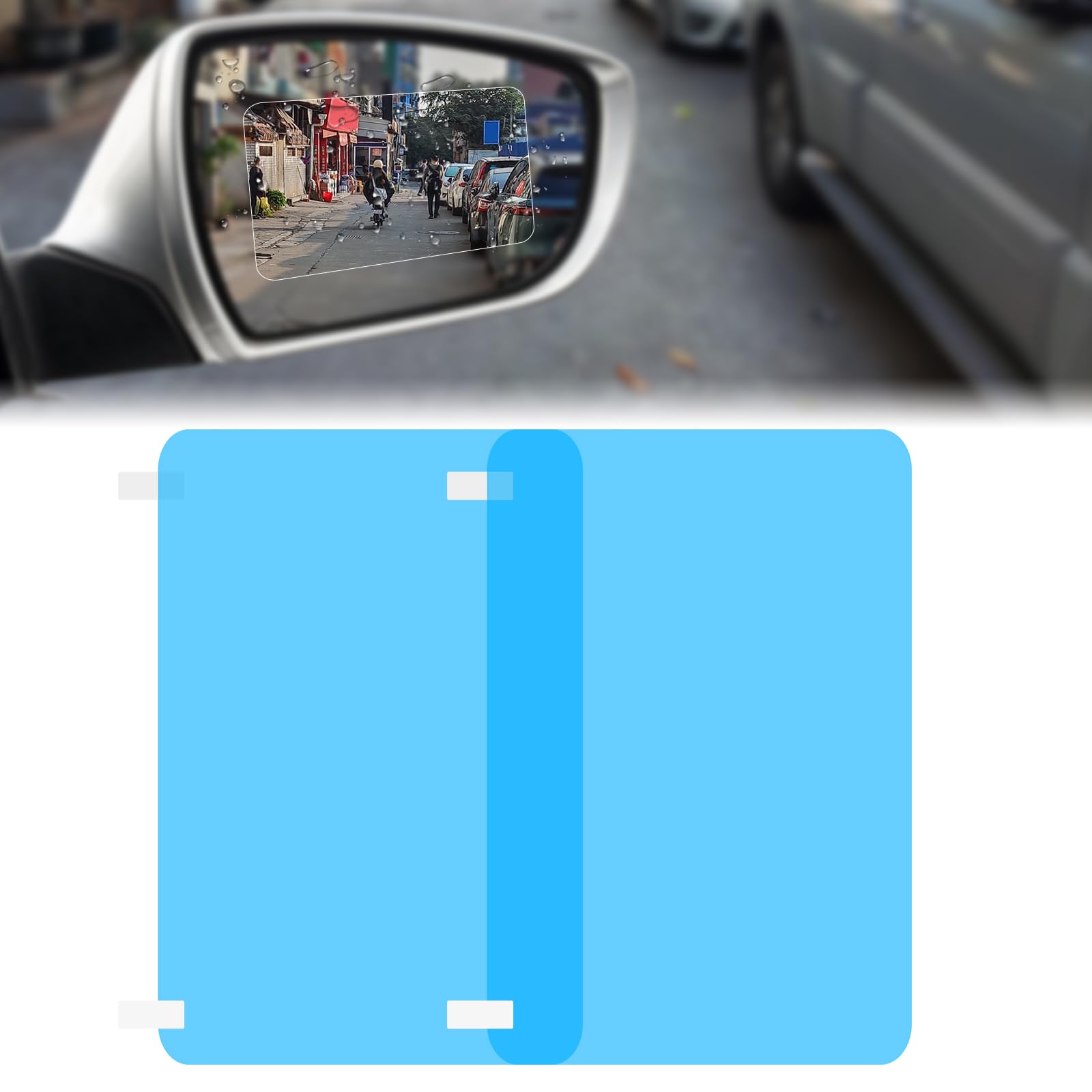 

Waterproof Film for Car Rearview Mirrors Waterproof Film for Car Side Universal Ensures Clear Safe 340 x 160mm (2-Pack) - Mirrors,