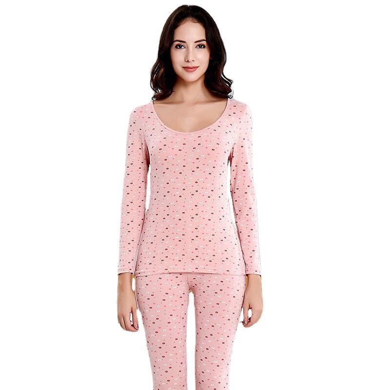 Hengyuanxiang Women's High-Elastic Cotton Thermal Underwear Set TC-2130