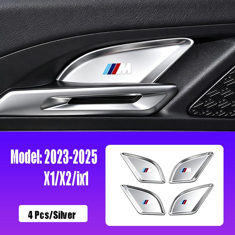 2xFor BMW New 5 Series Interior Handles Auto Door Bowl Protection Cover Modifications And X1/X2/ix1 Automotive Supplie Valve Cap XU7