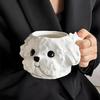 Niedliche Teddy-Hund-förmige Tasse Keramiktasse mit Untertasse Esstisch Kaffeetasse Milchtee-Becher Nachmittagstee-Teetasse Fruchtsaftbehälter