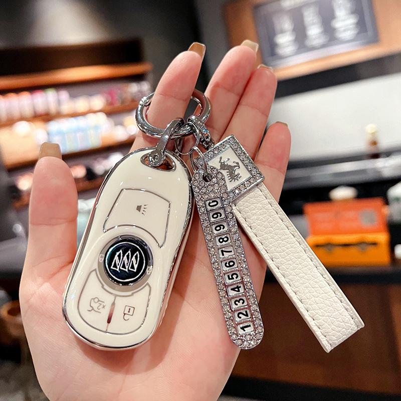 Premium Key Case for Buick Regal, Envision, GL8, LaCrosse, Enclave, GX and Weilan 7 Cars - Women's Shell Buckle Bag