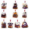 Holiday Party Decoration Halloween Reading Ghost Hanging Ornament, Acrylic Holding Book Pumpkin Festive Decorations Black Cat Mummy Decor, 2D Cartoon