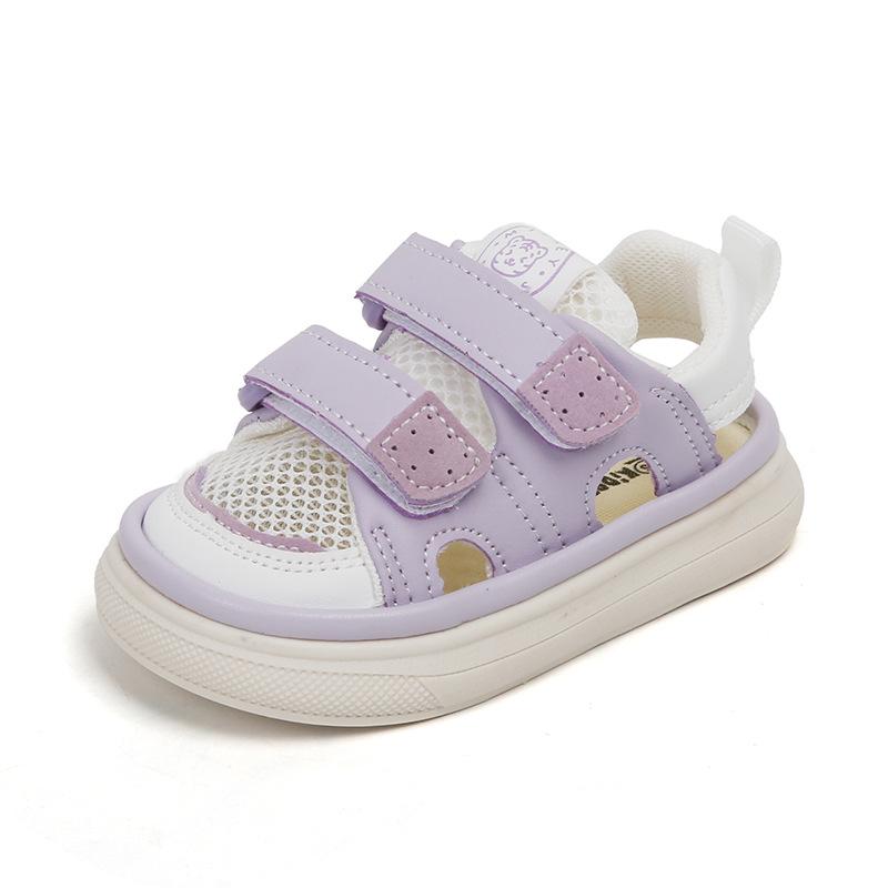 Summer 2023 Girls' Closed-Toe Sandals: Soft, Breathable, Mesh Beach Shoes for Toddlers (Ages 1-4)