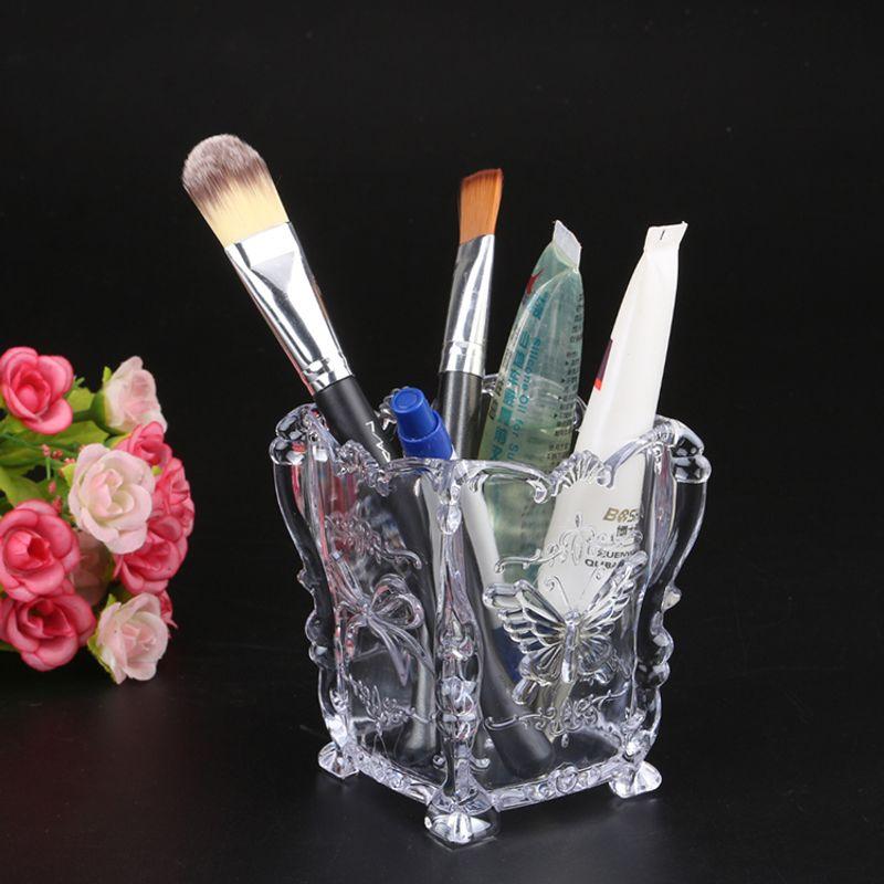 

Инструменты для макияжа Тату Вышивка Рукоделие Контейнер для хранения ручек/Подставка для ручек Карандаш для бровей Подводка для глаз/Хранение кистей Butterfly Storage Box-Transparent