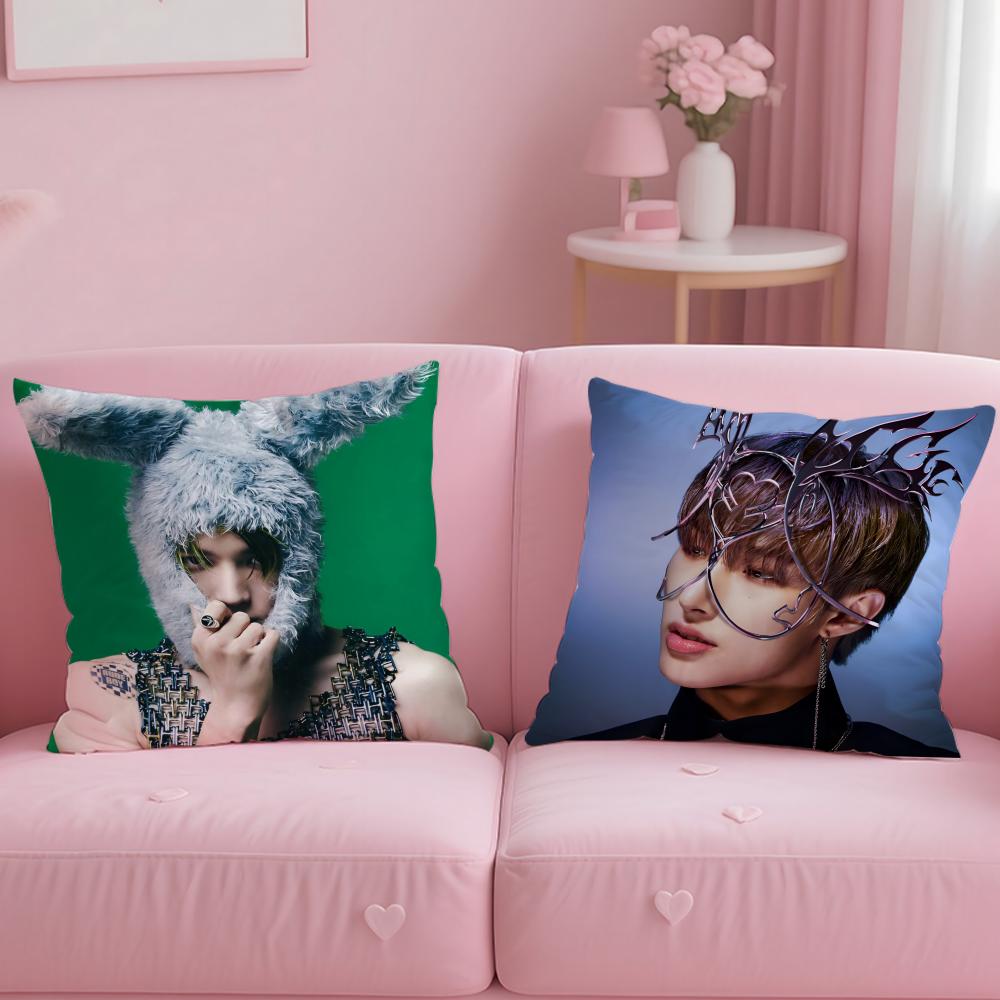Kpop Style Hot A-Ateez Cushion Cover Comfortable Double Sided Pillow Cover For Car Sofa Bedroom & More