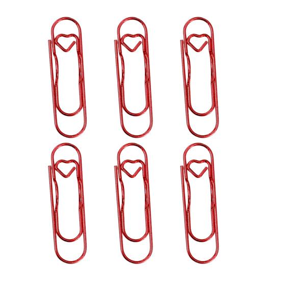 6Pcs Metal Heart Pen Clips Notebook Pen Holders Colored Paperclip Cute Shaped Clips School Supplies Organizer