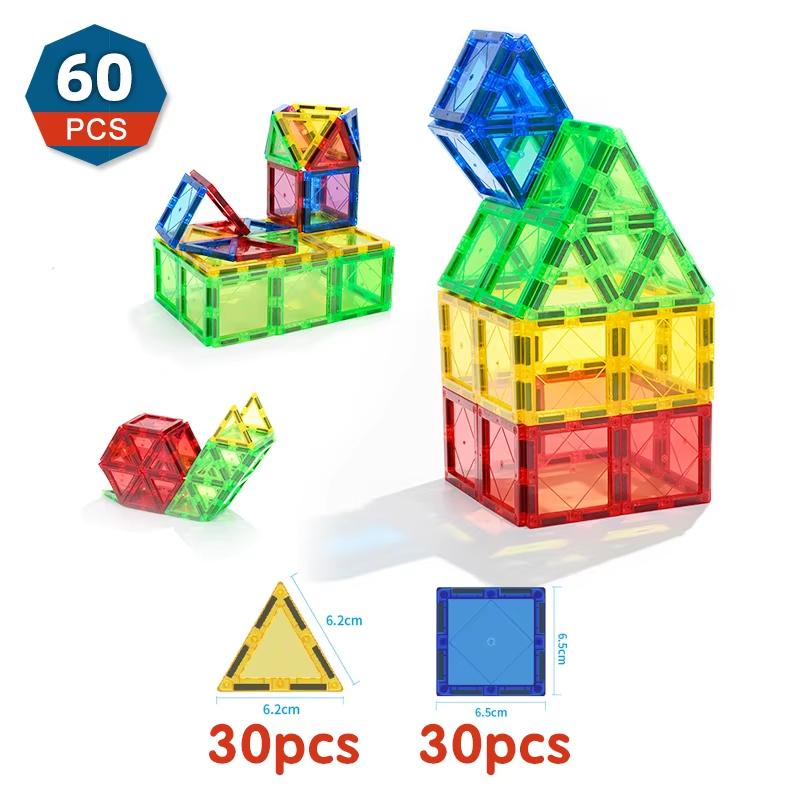 Magplayer Magnetic Building Blocks Construction Set Game Magnet Tiles Children Montessori Educational Toys For Kid Boy Girl Gift