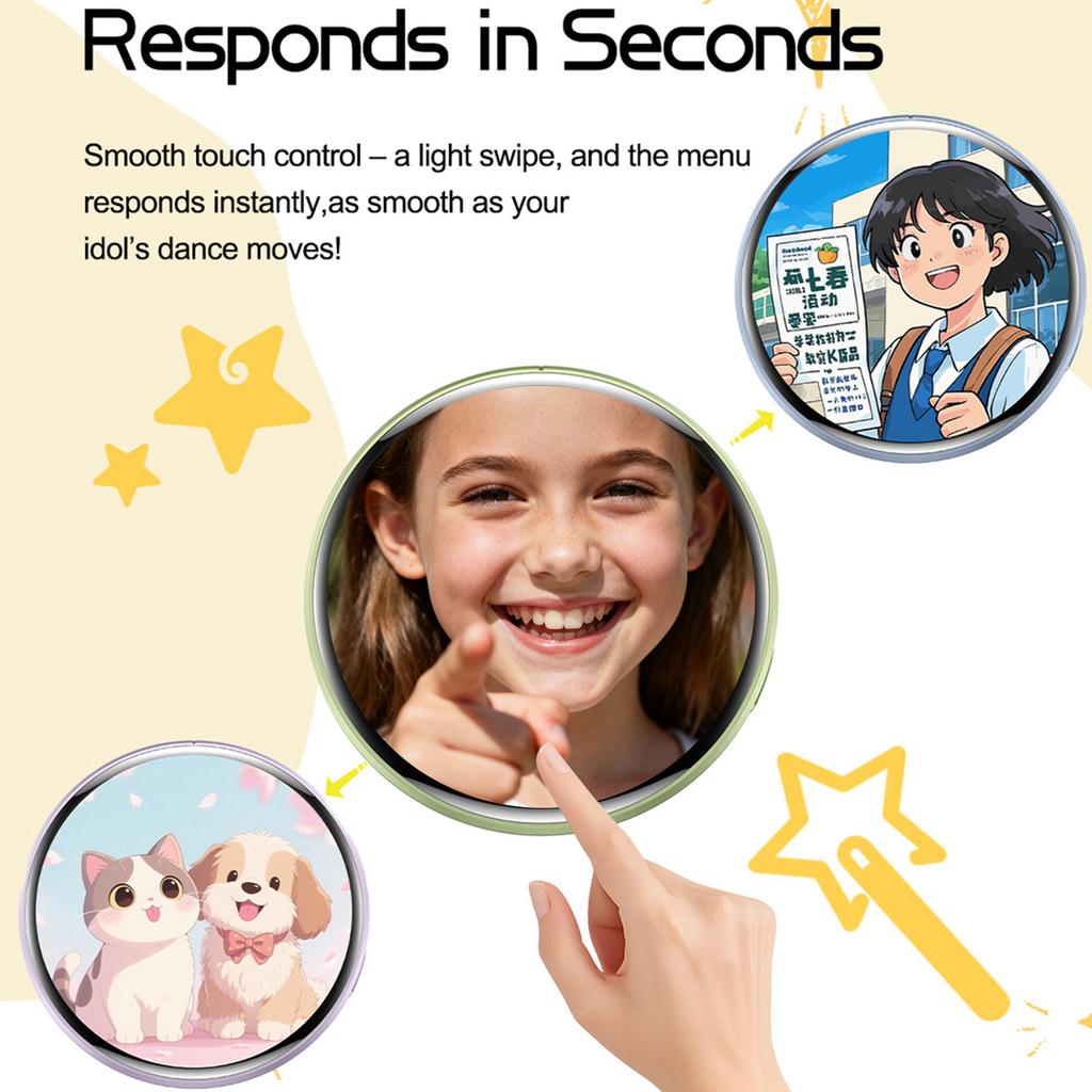 Digitální odznak s displejem, Magnetický odznak s obrazovkou, Roztomilý odznak, Anime hračka, Tlačítko odznaku s videi/fotografiemi zobrazovanými přes Bluetooth, Cosplay koncert