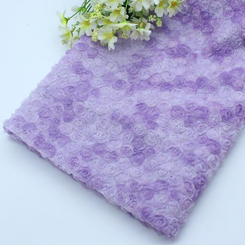 Encrypted Seven-Color Embroidered Silk Georgette Fabric Hollow Out Rose Peony Flower Wedding Dress Mesh Embroidery Material