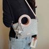PU Sweet Star Silver Bag Tote Bag Shining Banquet Handbag Cute Small Basket Bag  Women