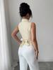 European Striped Sleeveless Tie-Waist Irregular Vest Shirt for Summer 2026