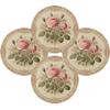Anti-scald Flower Linen Table Mat Anti-slip Round Dining Mat  Party Table Decoration