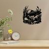 Metal Wall Art Fish Ocean Plants Rocks Black Home Decor Gift for Living Room Patio Beach House