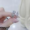 Round Moonstone Vine Wrapped Flower Open Ring Niche Design Light Luxury High Sense Zircon Index Finger Ring Female