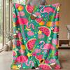 Flamingo Watermelon Paradise Theme blanket Lightweight Warm Flannel Blanket Decorative Throw Blanket for Home Decoration