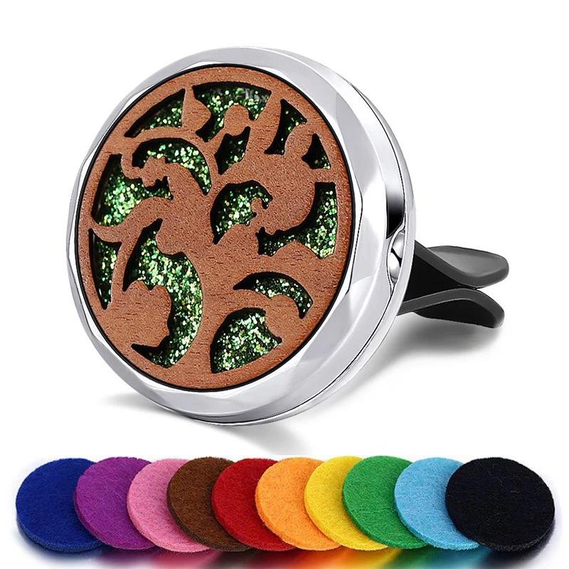 Refillable Car Air Freshener Smell Natural Wood Perfume Diffuser Clip Auto Vent Freshener Decoration Interior Accessories