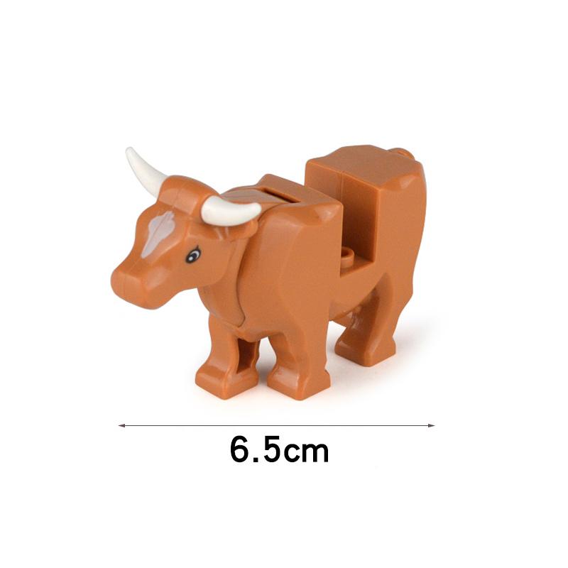 MOC Bauernhoftiere Bausteine Süße Haustiere Schweine Huhn Tiger Panda Hai Stadt Zubehör DIY Teile Steine Spielzeug Lernbausteine