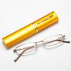 Elegante draagbare mini leesbril metalen montuur pennendoos ultradunne mannen vrouwen leesbril presbyopie bril met doos
