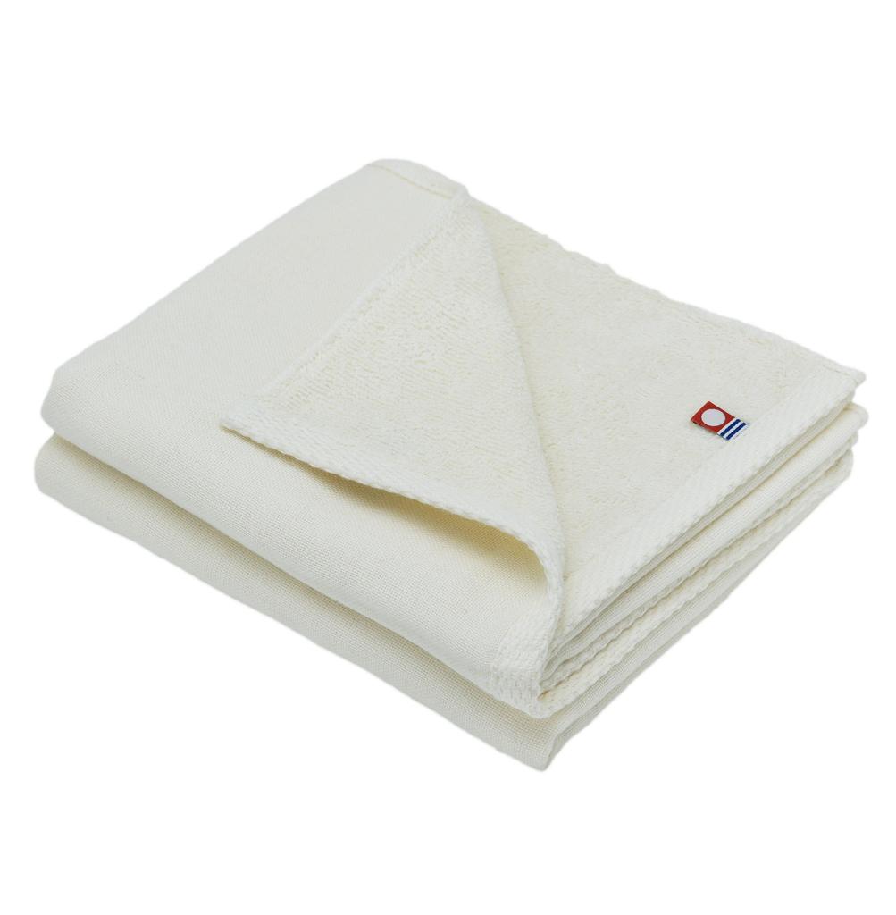 Broccoli House Imabari Pile Gauze Face Towels of 34 X Made In Cotton & (Set 2) 80cm, Thin, Quick-Drying, Absorbent, Japan, 100% (Ivory)