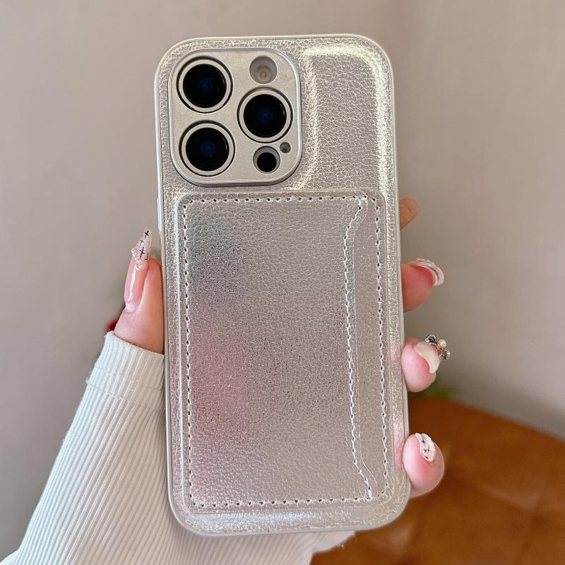 Luxury Litchi Leather Texture Phone Case With Horizontal Card Bag For iPhone 16 15 14 Plus 13 12 11 Pro XS Max XR Fashion Cover